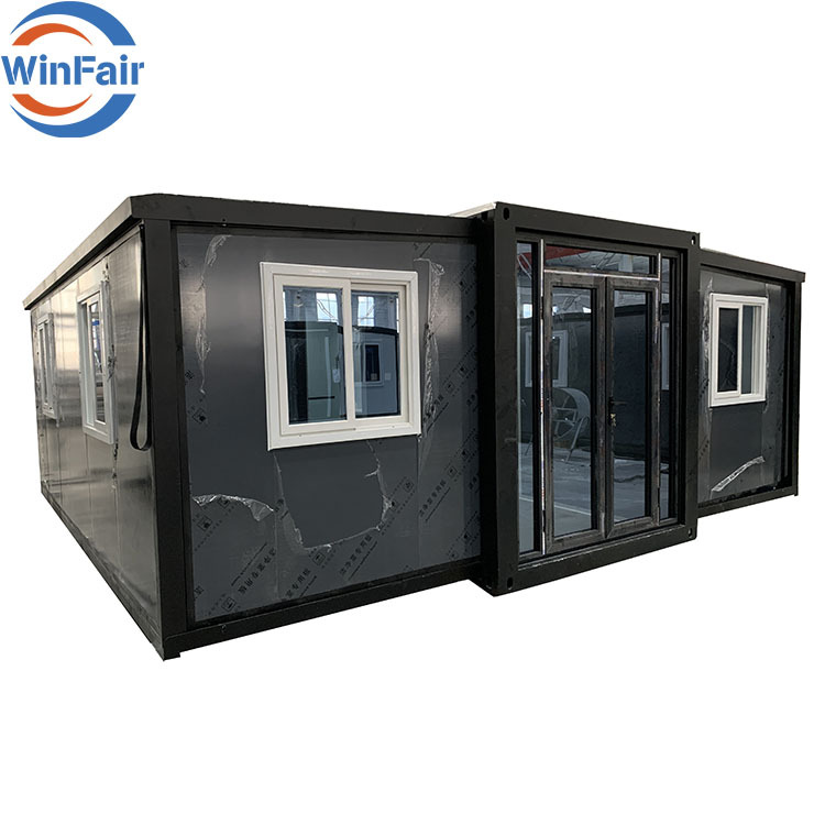 WinFair 20Ft Folding Extension Expandable Prefabricated Home Mobile Prefab 2 Bedroom Container House With Toilet For Sale