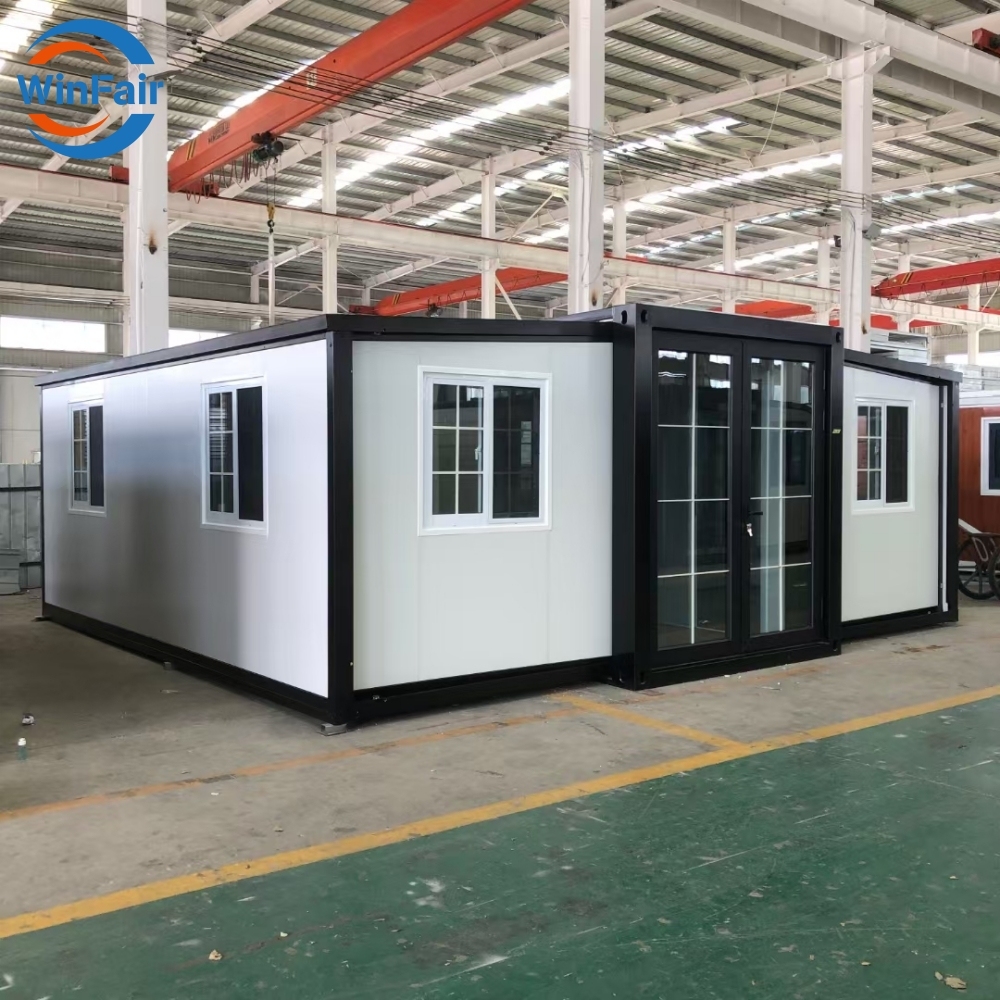 WinFair 20Ft Foldable Container Homes Mobile Expandable Prefab Prefabricated Houses 1 Bedroom With Kitchen And Restroom Outdo