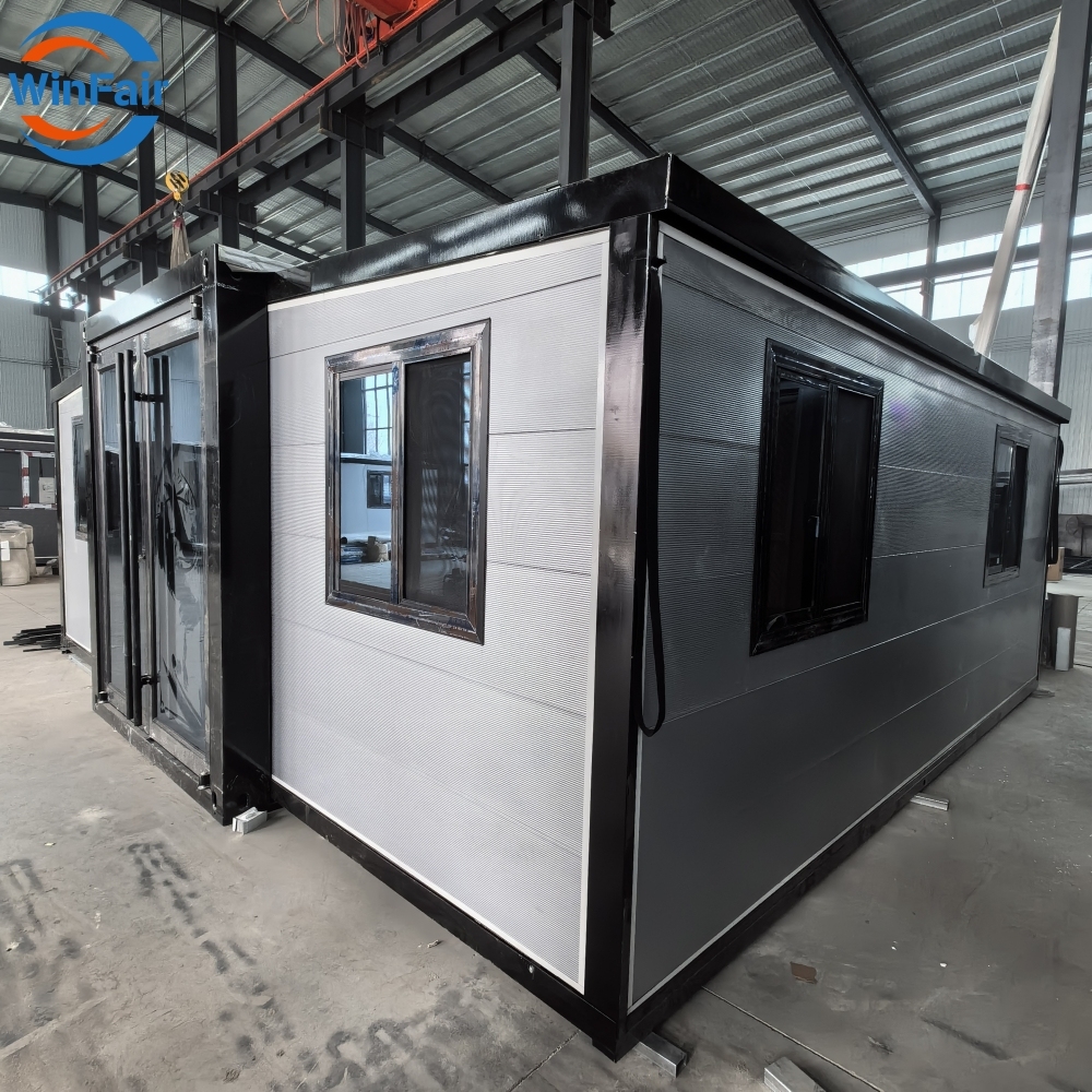 WinFair Container Tiny Homes Mobile Portable Expandable Prefab 20Ft Folding Houses For Living 2 Bedroom With Kitchen And Bathroom