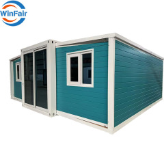 WinFair 20Ft Luxury Expanding Container House Prefab Steel 2 Bedroom Extendable Prefabricated for Hotels Warehouses Toilets