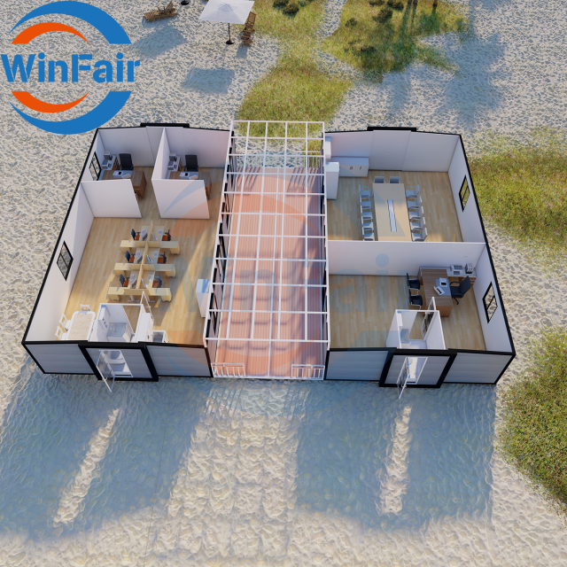 WinFair 40Ft Mobile Expansible Prefab Portable House Shipping Container 40 Feet Ft Folding High Cube Luxury House With Restroom