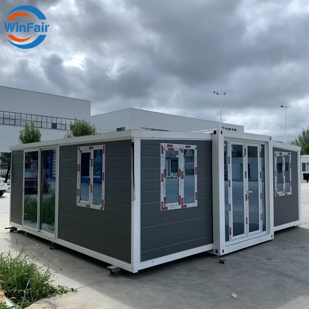 WinFair 20Ft Folding 2 Bedroom Luxury Expandable Container Mobile Portable Expansible Foldable Prefab Prefabrik House For Sale