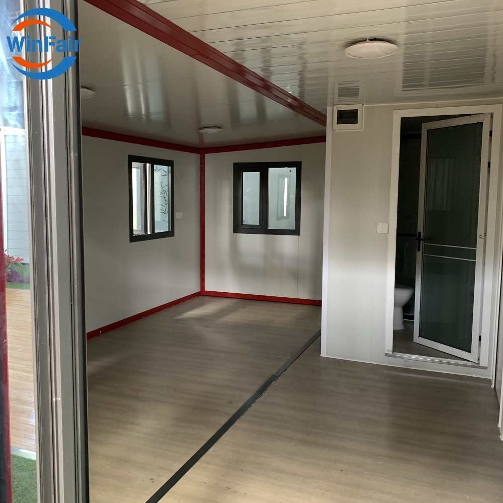 WinFair Luxury Beach House Prefabricated Tiny Mobile Expandable Prefab Foldable House 19Ft X 20Ft 2 Bedroom With Restroom