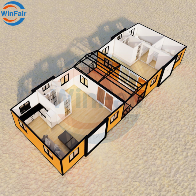 WinFair Luxury Foldable 40 Ft Container Homes Prefab Steel Expandable Prefabricated House Expanding Container Expansive Houses
