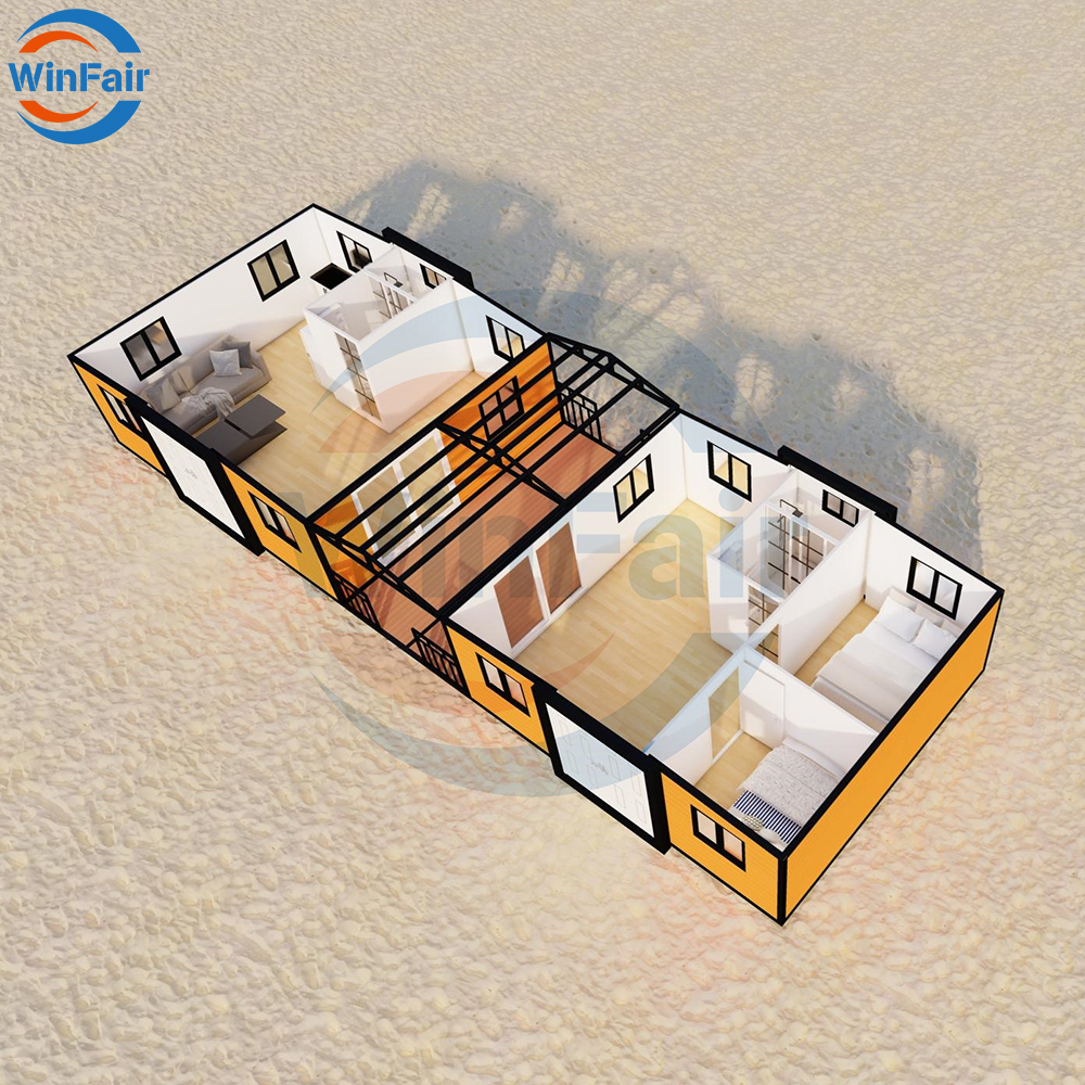 WinFair Modular Foldable House Expandable Prefabricated 40Ft Luxury Homes Prefab Modern Modelar House Container With Bathroom