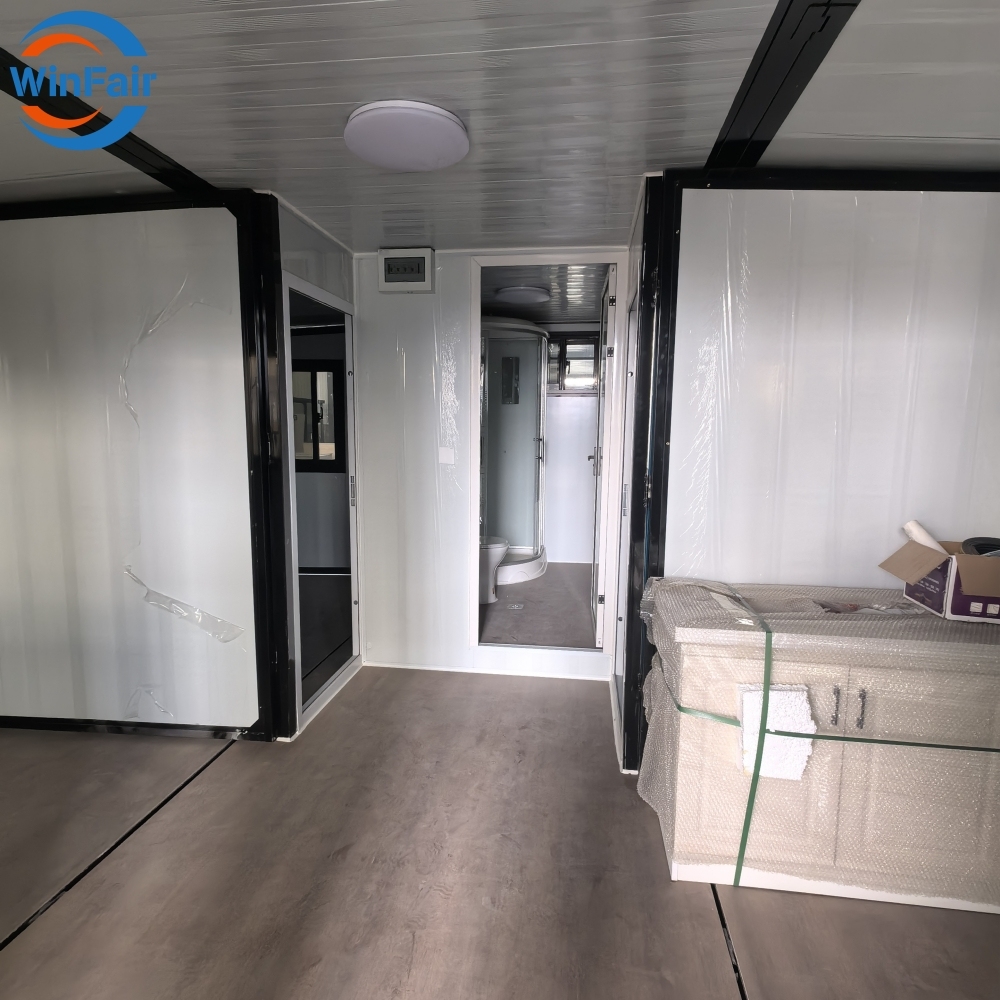 WinFair Container Tiny Homes Mobile Portable Expandable Prefab 20Ft Folding Houses For Living 2 Bedroom With Kitchen And Bathroom