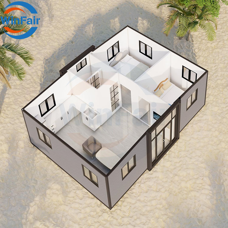 WinFair Tiny Prefab Foldable Mobile Modular Expandable Prefab House Luxury Ready 2 Bedroom Container House From China For Living