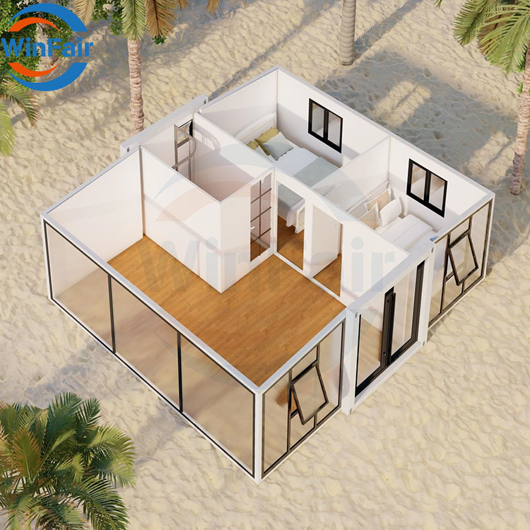 WinFair Portable Mobile Foldable 2 Bedroom Container House Expanding 20Ft Expandable Prefab House China To Live In With Bathroom
