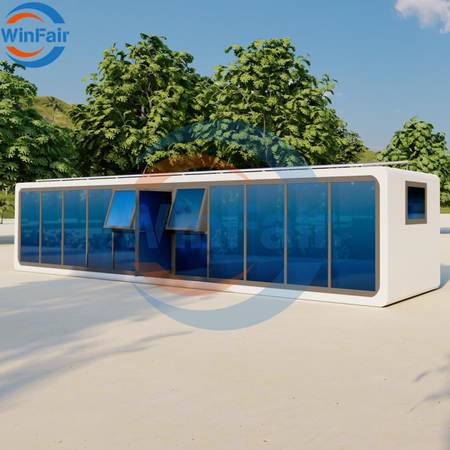 WinFair Apple Cabin Office Villa Modular Luxury Prefabricated Living Container Home House 40Ft With Solar Bathroom and Kitchen