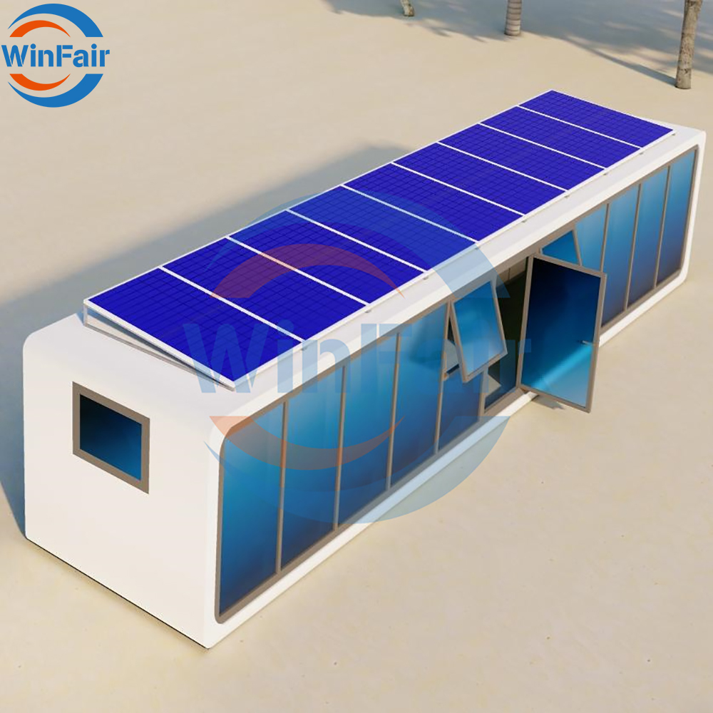 WinFair Apple Cabin Office Villa Modular Luxury Prefabricated Living Container Home House 40Ft With Solar Bathroom and Kitchen