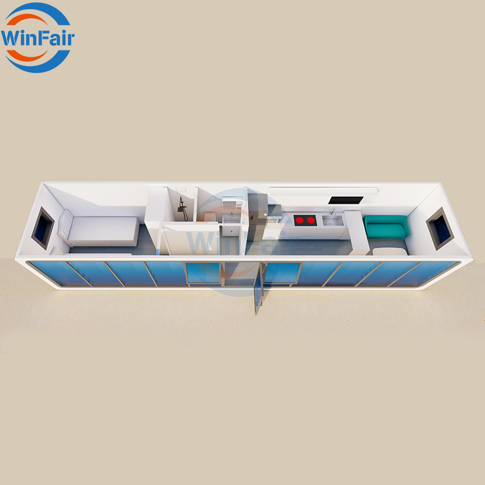 WinFair Apple Cabin Office Villa Modular Luxury Prefabricated Living Container Home House 40Ft With Solar Bathroom and Kitchen