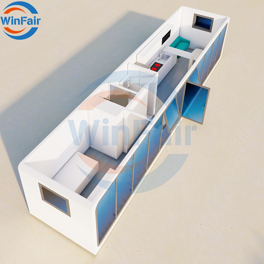 WinFair China Solar Prefab 1 Bedroom Container Thailand Prefabricated House 40Ft Apple Cabin Modern Luxury Villa House