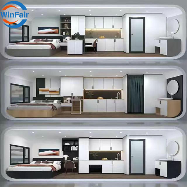 WinFair Portable Cheapest Prefab Prefabricated Apple Cabin Container Pod Tiny House Mobile 2 Bedroom Australian Standard 40Ft