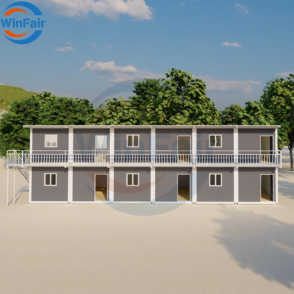 WinFair Portable Mobile Gambia 2 Story Modern Prefab Villa Detachable Container Houses Luxury Prefabricated Home Made in China