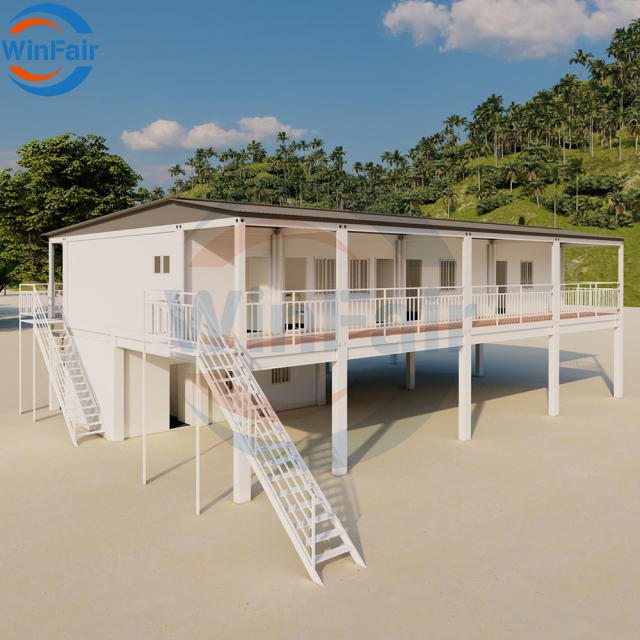 WinFair Sandwich Panel Prefabricated Prefab Module House 2 Story Villa Detachable Modular Container Home House With Toilet Bali