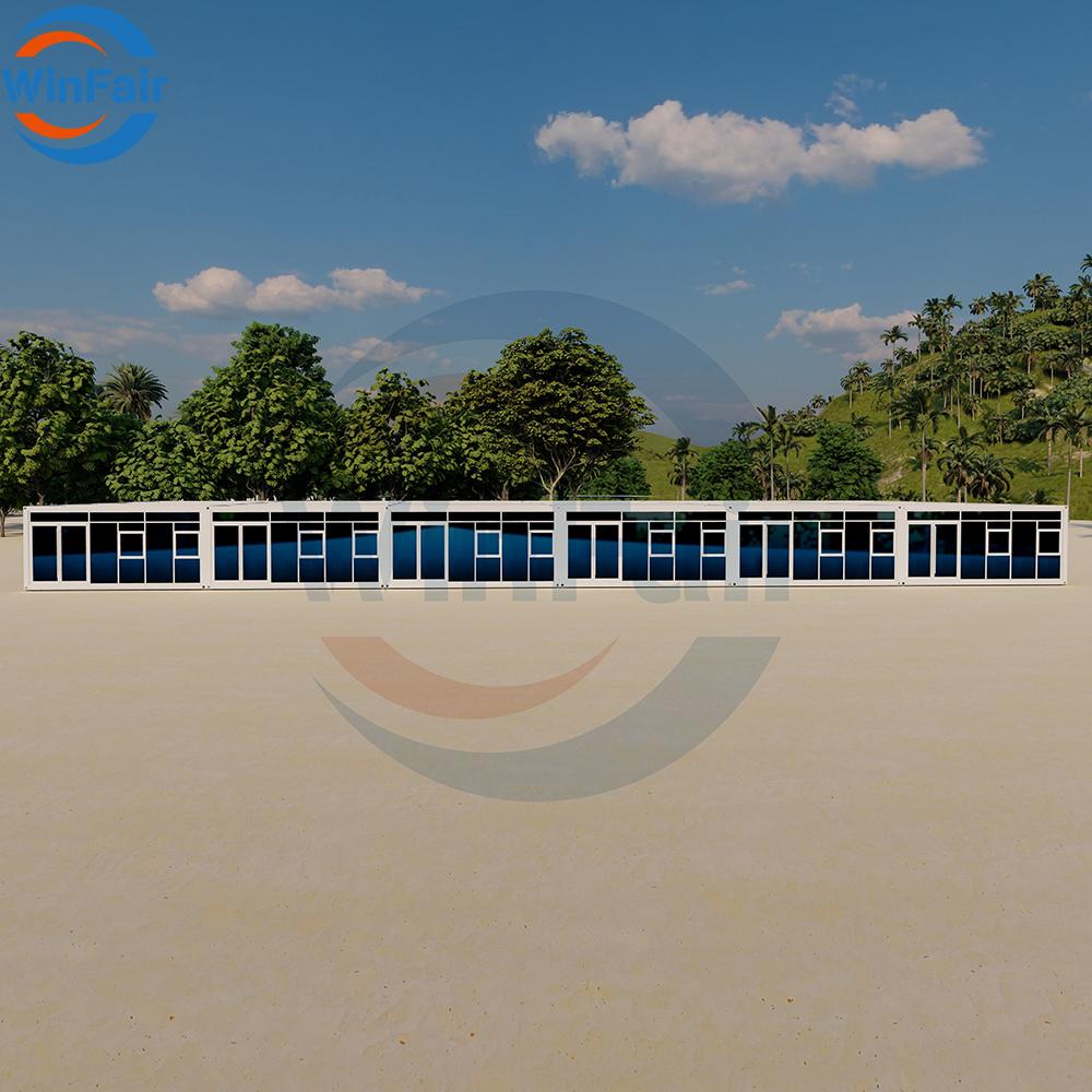 WinFair Cheapest Easy Installation Prefabricated Luxury Sandwich Panels Modular Container House Villa With Glass Walls
