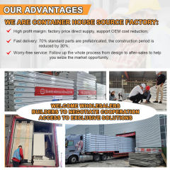 WinFair Cheapest Easy Installation Prefabricated Luxury Sandwich Panels Modular Container House Villa With Glass Walls