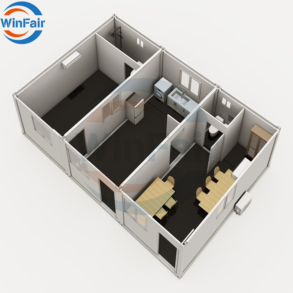 WinFair Mini Modular Anti Earthquake Prefab 40Foot Coffee Shop Prefabricated Detachable Container Mobile House Work Camp Georgia
