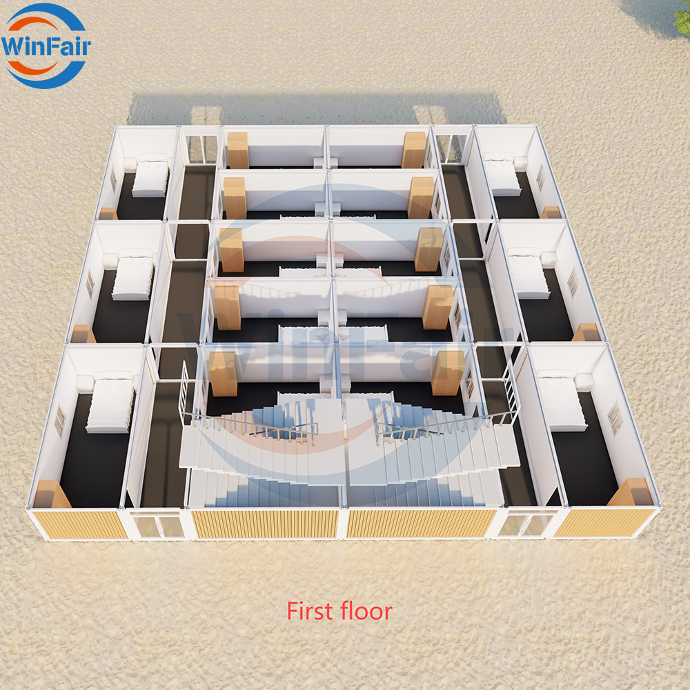 WinFair Zambia Low Cost Prefab Pre Made Mobile Sandwich Panel Demountable Container House Prefabricated With Bathroom Under 50K