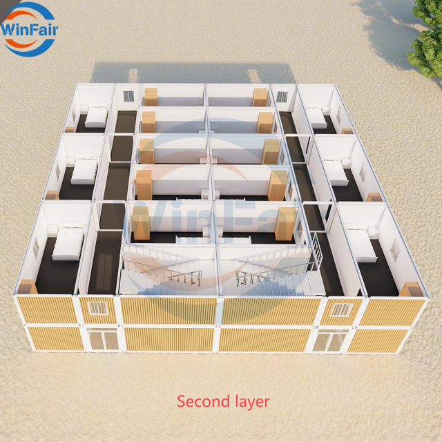 WinFair Zambia Low Cost Prefab Pre Made Mobile Sandwich Panel Demountable Container House Prefabricated With Bathroom Under 50K