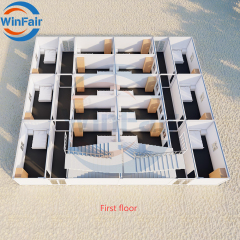 WinFair 2025 Single 3 Layer Removable Container Duplex House Building Prefab Big Houses Modern With Porch Luxury Hurricane Proof