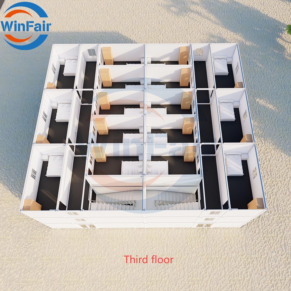 WinFair 40 Ft Prefab Modular 3-Story Portable Prefabricated Module Villa House Luxury Modulaable Container on Sale California