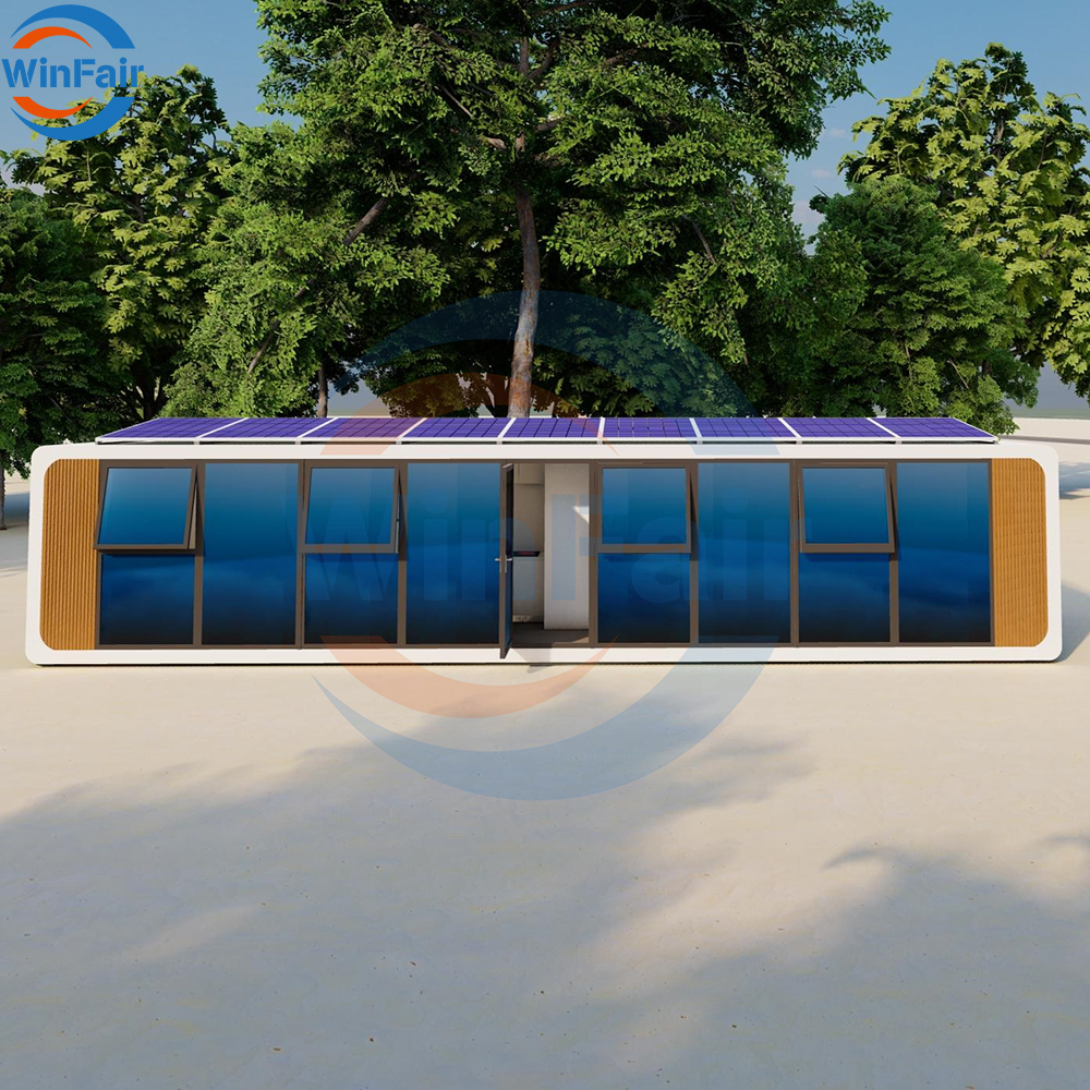 WinFair China Prefab Prefabricated Apple Pod House With Solar Panels Modular Living Mobile 40Ft Container House Manufacturer