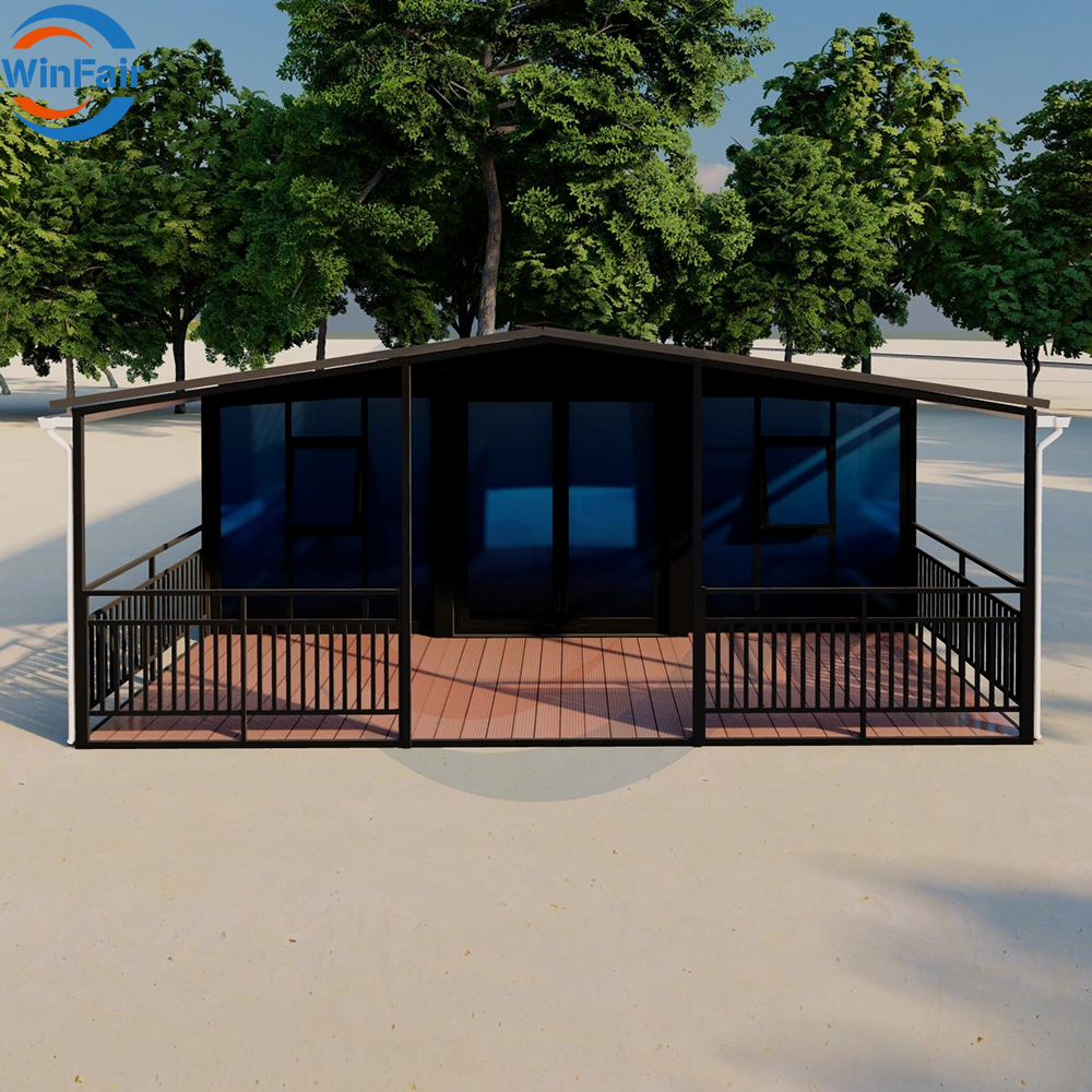 WinFair Custom Prefab Folding Prefabricated 40 Foot European Container Beach Houses Expandable 3 Bedrooms House Made in China