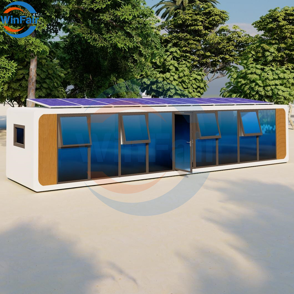 WinFair China Prefab Prefabricated Apple Pod House With Solar Panels Modular Living Mobile 40Ft Container House Manufacturer