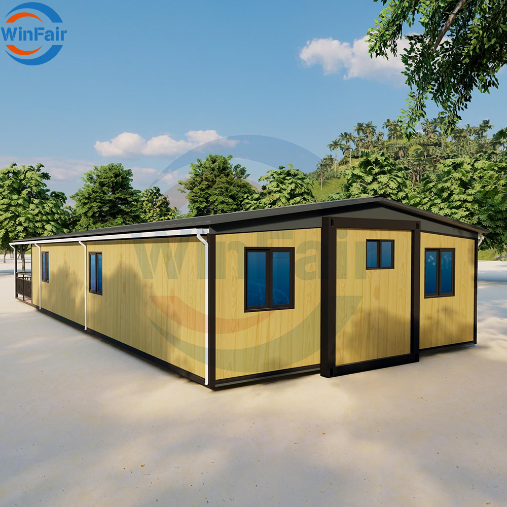 WinFair Custom Prefab Folding Prefabricated 40 Foot European Container Beach Houses Expandable 3 Bedrooms House Made in China