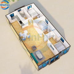 WinFair China 40Ft 3 Bedroom Folding Mobile Homes House Prefab Prefabricated Modular Villa Houses Container Luxury With Bathroom