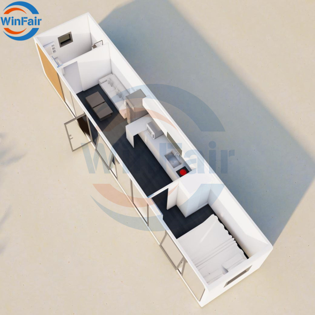 WinFair Living Complete Container Luxury Apple Cabin Solar Powered Prefab House In Namibia For A Garden With Toilet And Shower