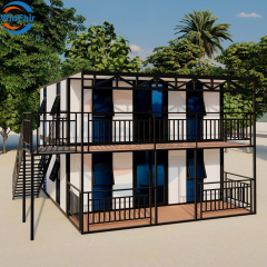 WinFair Chinese Luxury 2 Story 20Ft Prefab Prefabricated Modular Folding Duplex Container House Villa 2 Bedroom Prices Usa