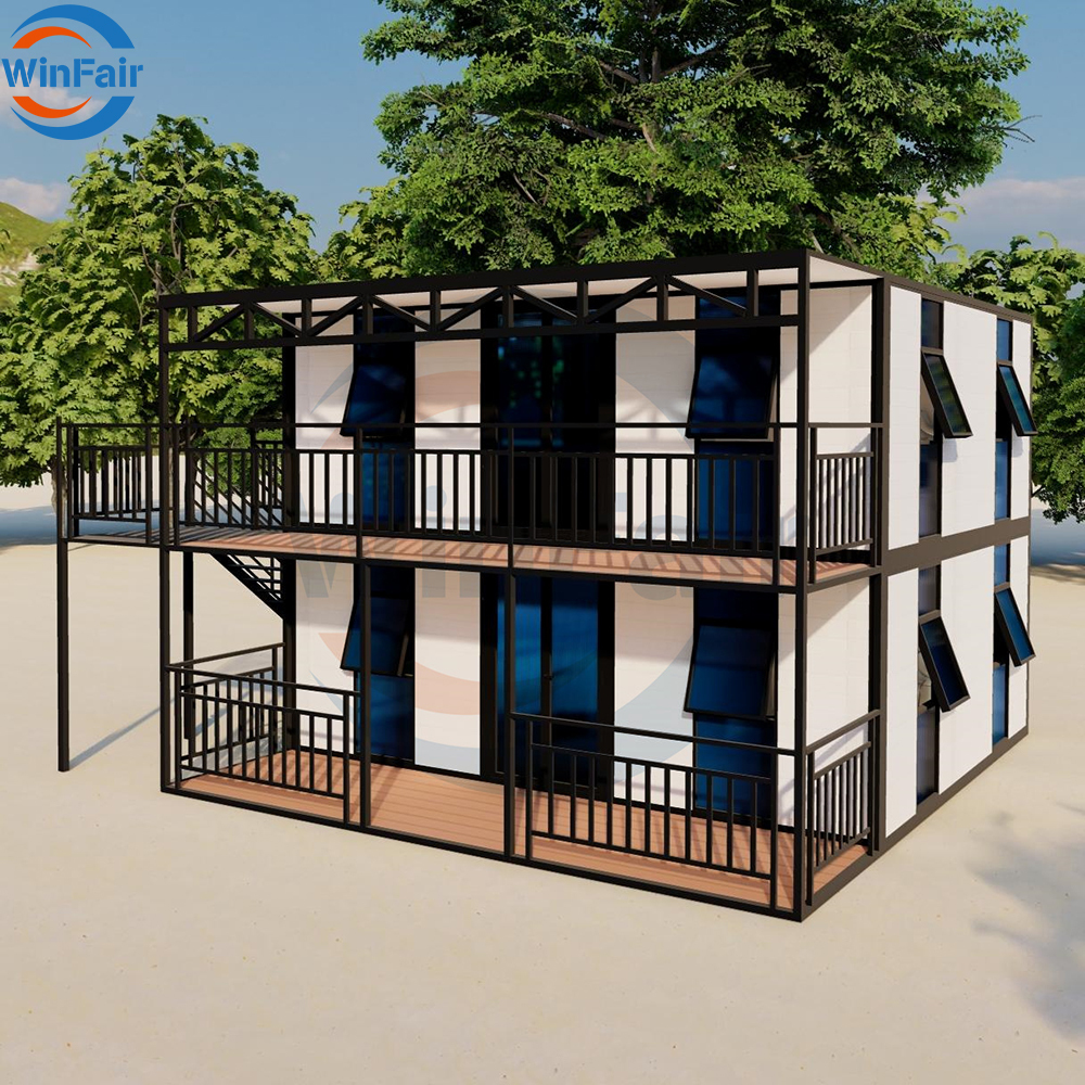 WinFair Puerto Rico 20Ft Two Story Mobile Tiny Fold Prefab Module Competitive Price Portable Container Housees 2 Bedroom