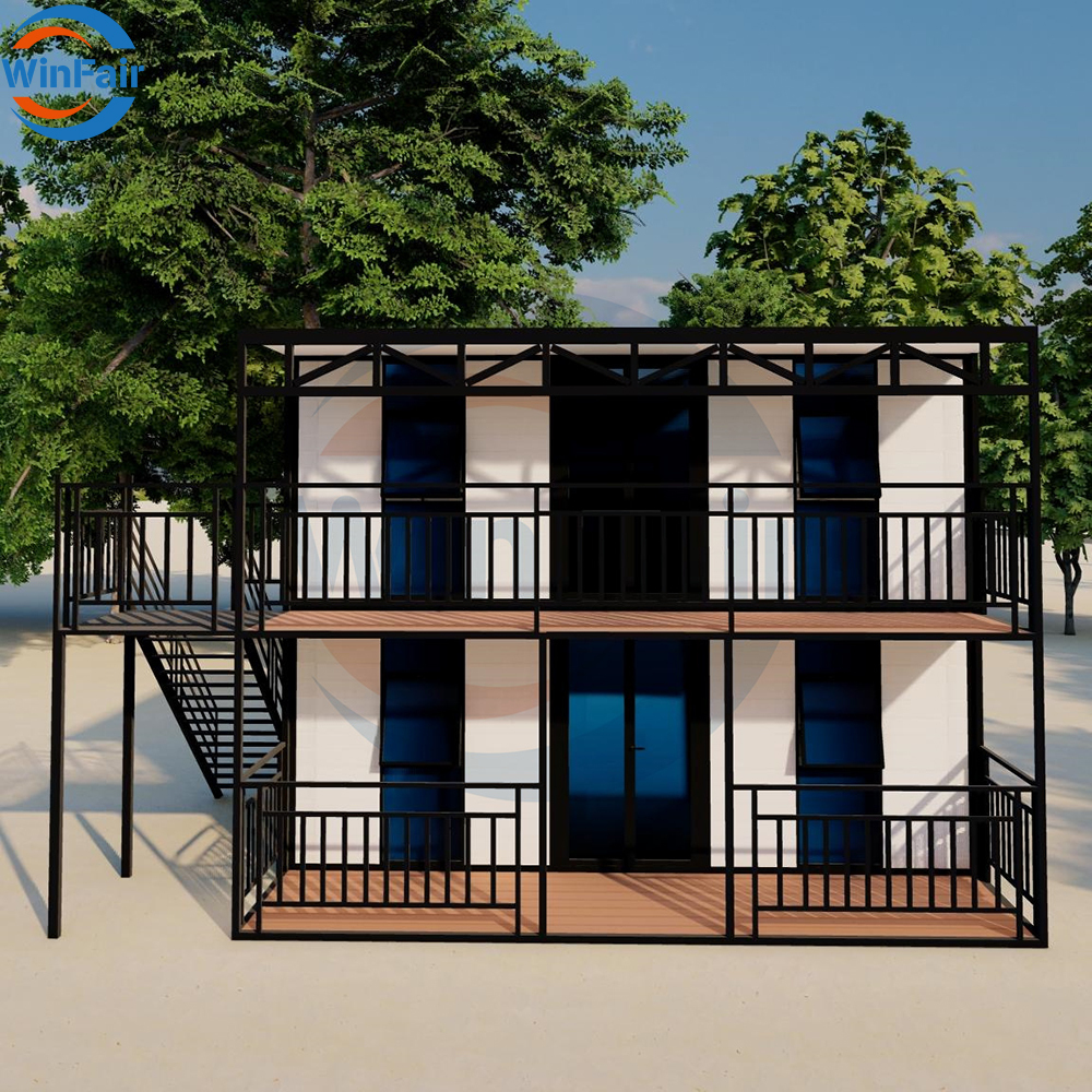 WinFair Puerto Rico 20Ft Two Story Mobile Tiny Fold Prefab Module Competitive Price Portable Container Housees 2 Bedroom