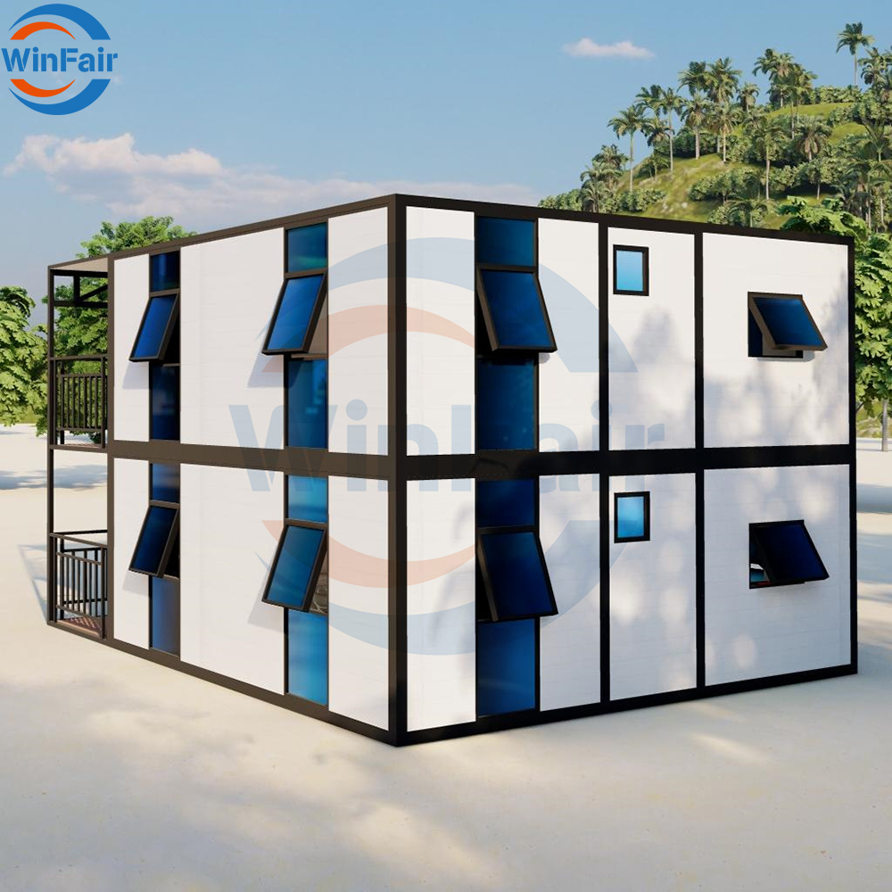 WinFair Two Story Modular Prefab Prefabricated Mobile Tiny Container House Price 20 Ft 2 Bedrooms Cebu Philippines for Living