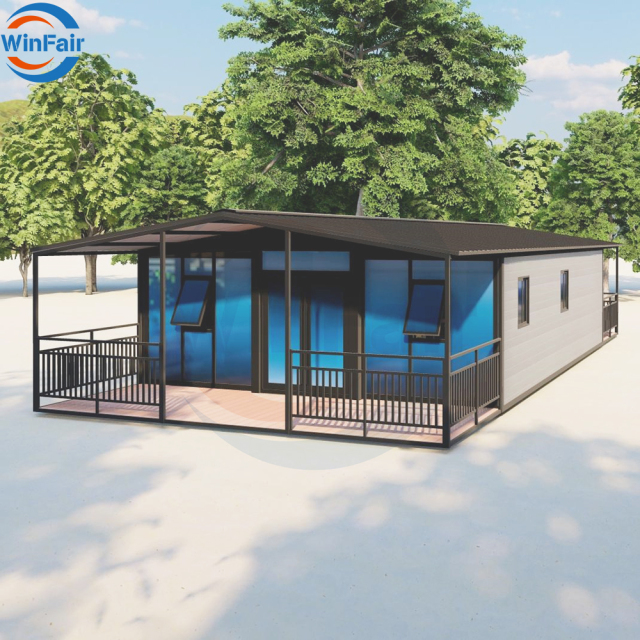 WinFair 40Ft Luxury A Frame Modular House 4 Bedroom Prefab Prefabricated Villa Modern Container Houses Poland With Bathroom