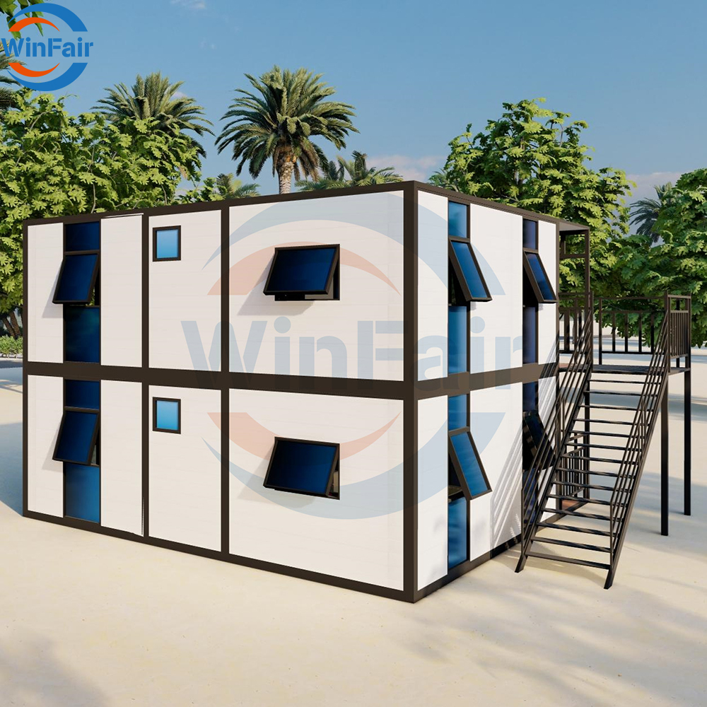 WinFair Two Story Modular Prefab Prefabricated Mobile Tiny Container House Price 20 Ft 2 Bedrooms Cebu Philippines for Living