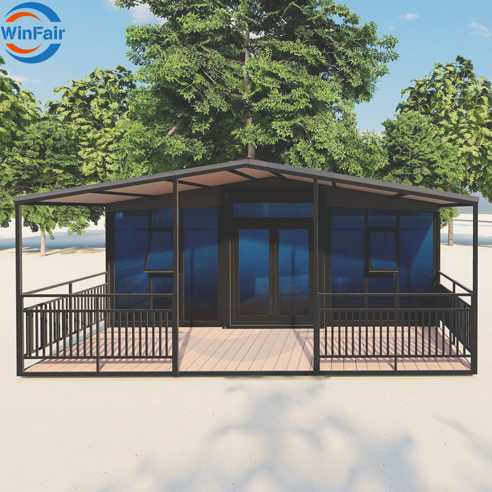 WinFair Small Pre Fabricated Mobile Expandable 20 Feet Container Houses Prefab Homes Foldable Villa Ready to Live 2 Bedroom