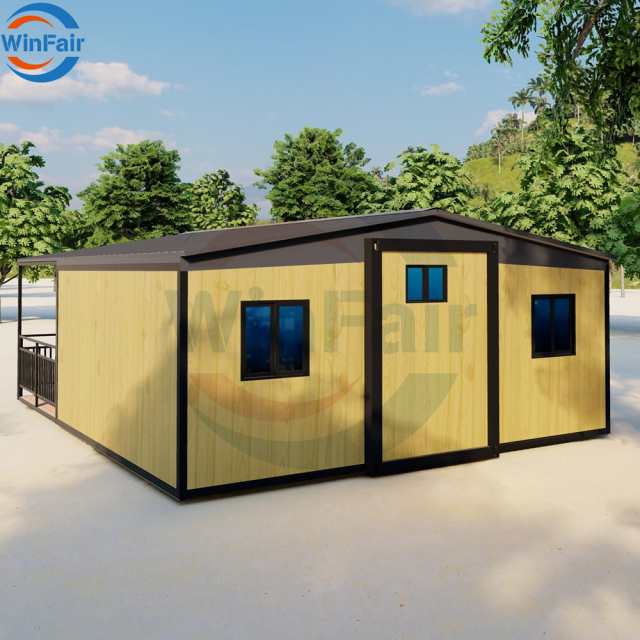 WinFair Small Pre Fabricated Mobile Expandable 20 Feet Container Houses Prefab Homes Foldable Villa Ready to Live 2 Bedroom