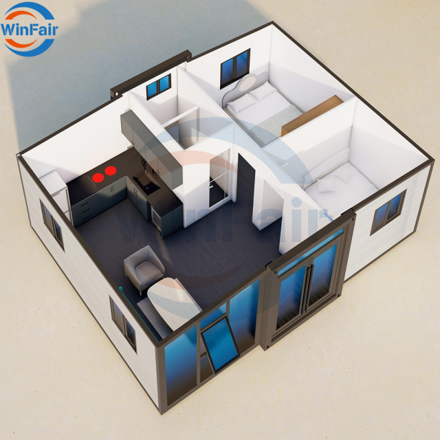 WinFair Prefab Price Prefabricated Luxury Folding Container Villa Beach Modular Tiny House Mobile Home With Toilet For Albania