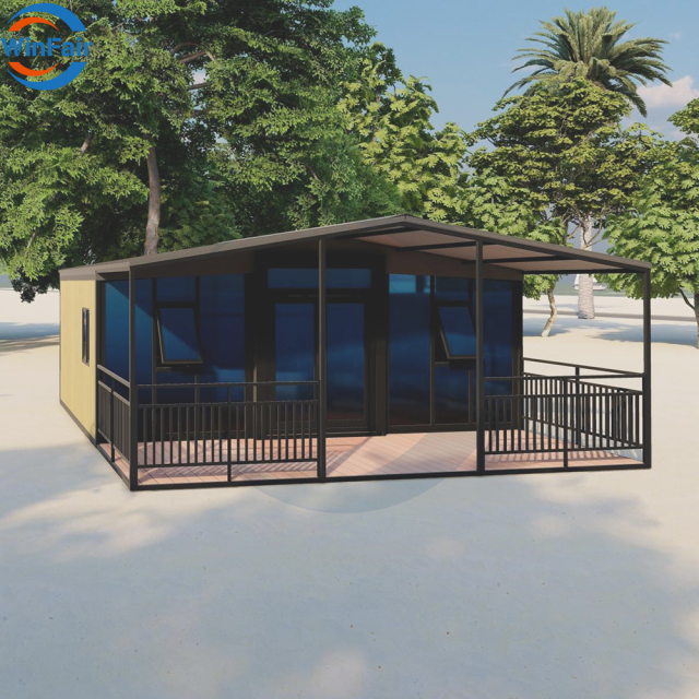 WinFair Small Pre Fabricated Mobile Expandable 20 Feet Container Houses Prefab Homes Foldable Villa Ready to Live 2 Bedroom