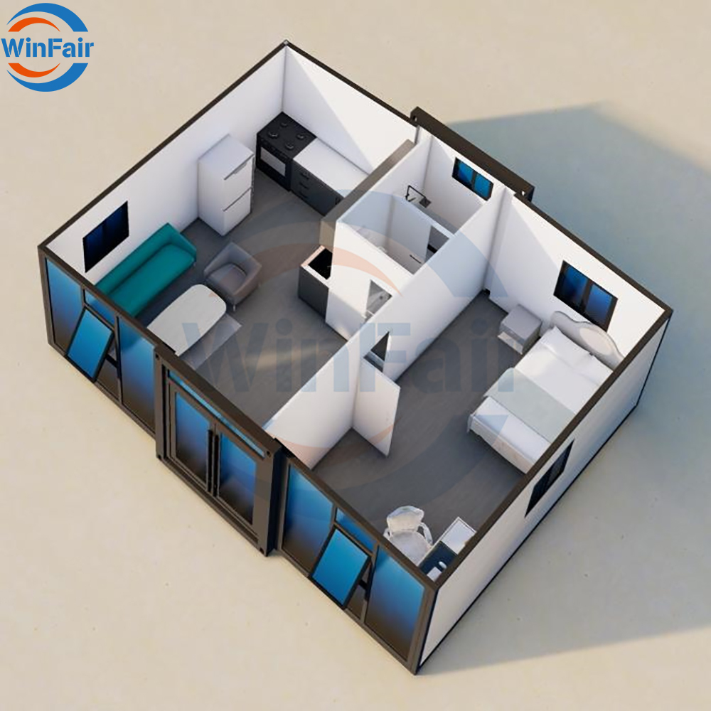 WinFair Mini Prefabricated Movable Modular Houses Expandable Container House 1 Bedroom Brazil Modern 2025 Prefab-Houses-China