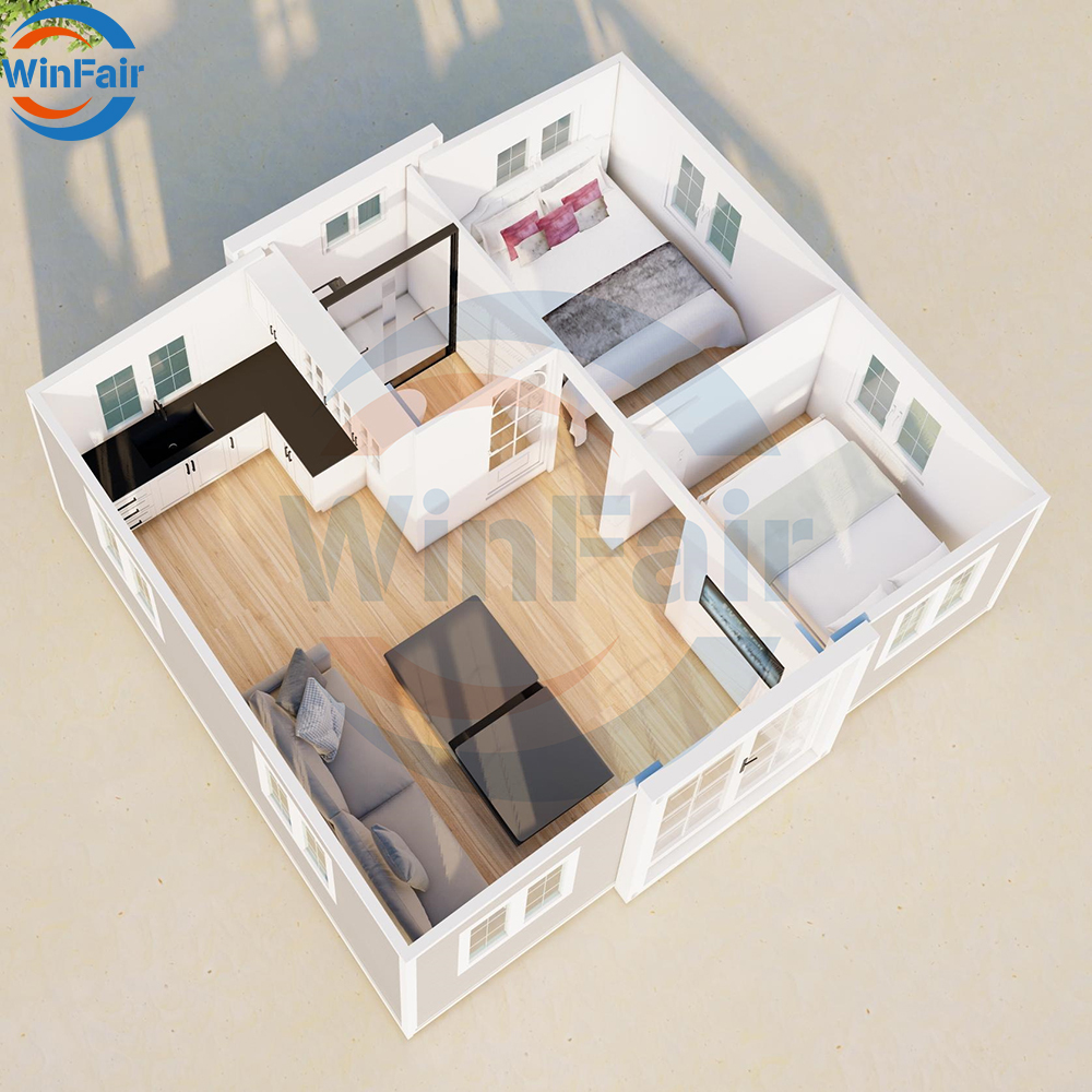 WinFair Wholesale Price Frefable Mobile House Australia Standard Living Expandable Container Tiny Prefab Homes House 2 Bedroom