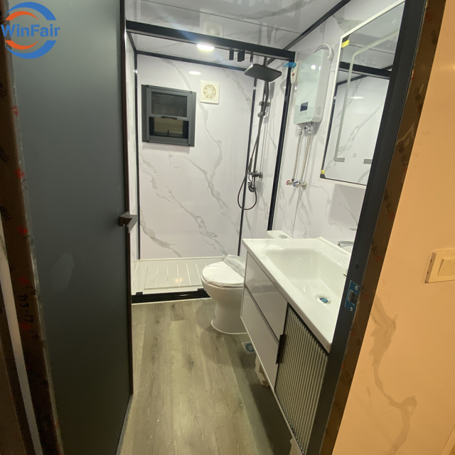 WinFair Korea Price Low Cost Multifunctional Portable Folded Mobile Glass 20 Ft Prefab Container House Mobile-House-From-China