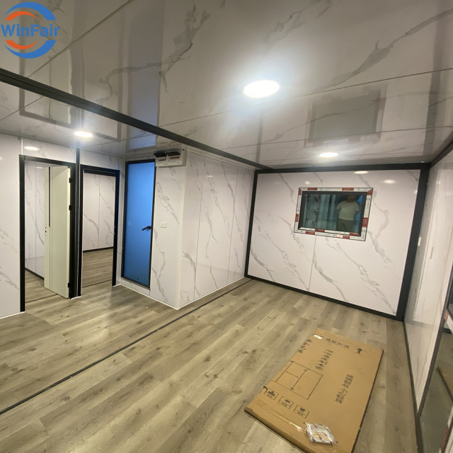 WinFair Italy Tiny Homes Complete Modular Prefab Prefabricated 20Ft 2 Bedroom Expandable Container Glass Mobile Module House