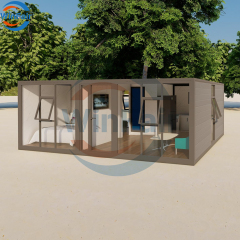 WinFair Flat Roof Foldable Modular Prefab Prefabricated Folding Kitchen Glass Container House Luxe Thailand Importer Wholesale