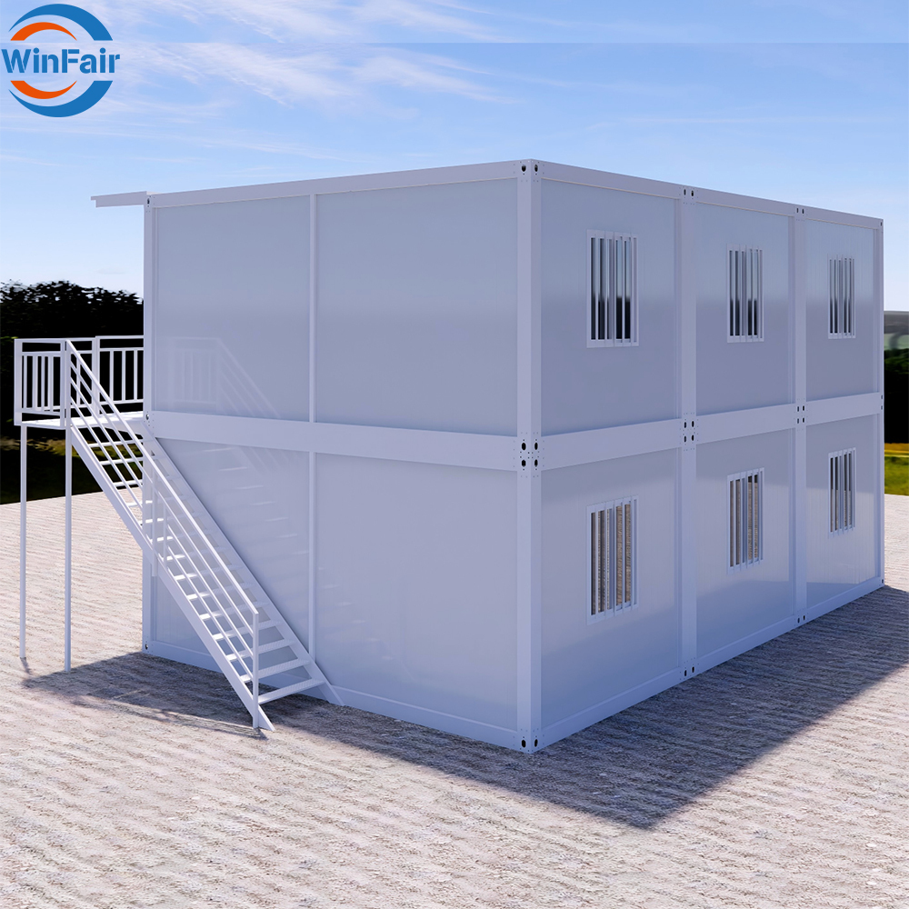 WinFair Cheap Prefab Double Decker Container House In Guyana Dollars 3 Bedrooms Simple And Elegant Modular-Export-Tiny-House