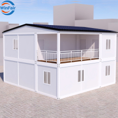 WinFair Bangladesh Mobile Prefab Modular Prefabricated Module 2-Story Container House Homes With Kitchen And Bathroom On Terrace