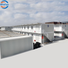WinFair Low Cost Prefabricated Small 2-Story Steel Frame Prefab Container Houses Hurricane Proof Poland With Toilet And Shower